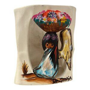 DeGrazia Littlest Angel Figurine Southwest Pottery Sculpture Signed